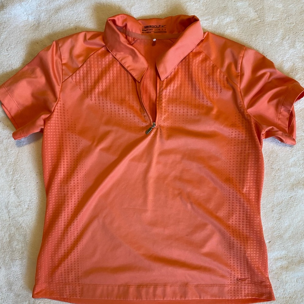 Nike Gold polo- salmon/orange